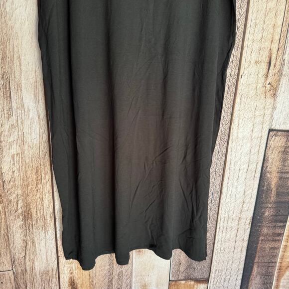 Eileen Fisher Dress Black Midi XL Short Sleeve Relaxed Fit Comfortable Classic - Picture 6 of 7